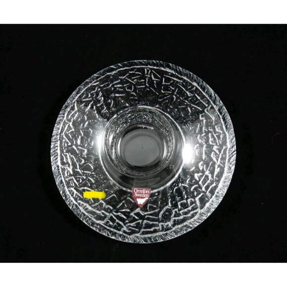 Orrefors Sweden Crystal Textured Glass votive candle Holders - Set Of 2 - Picture 5 of 5
